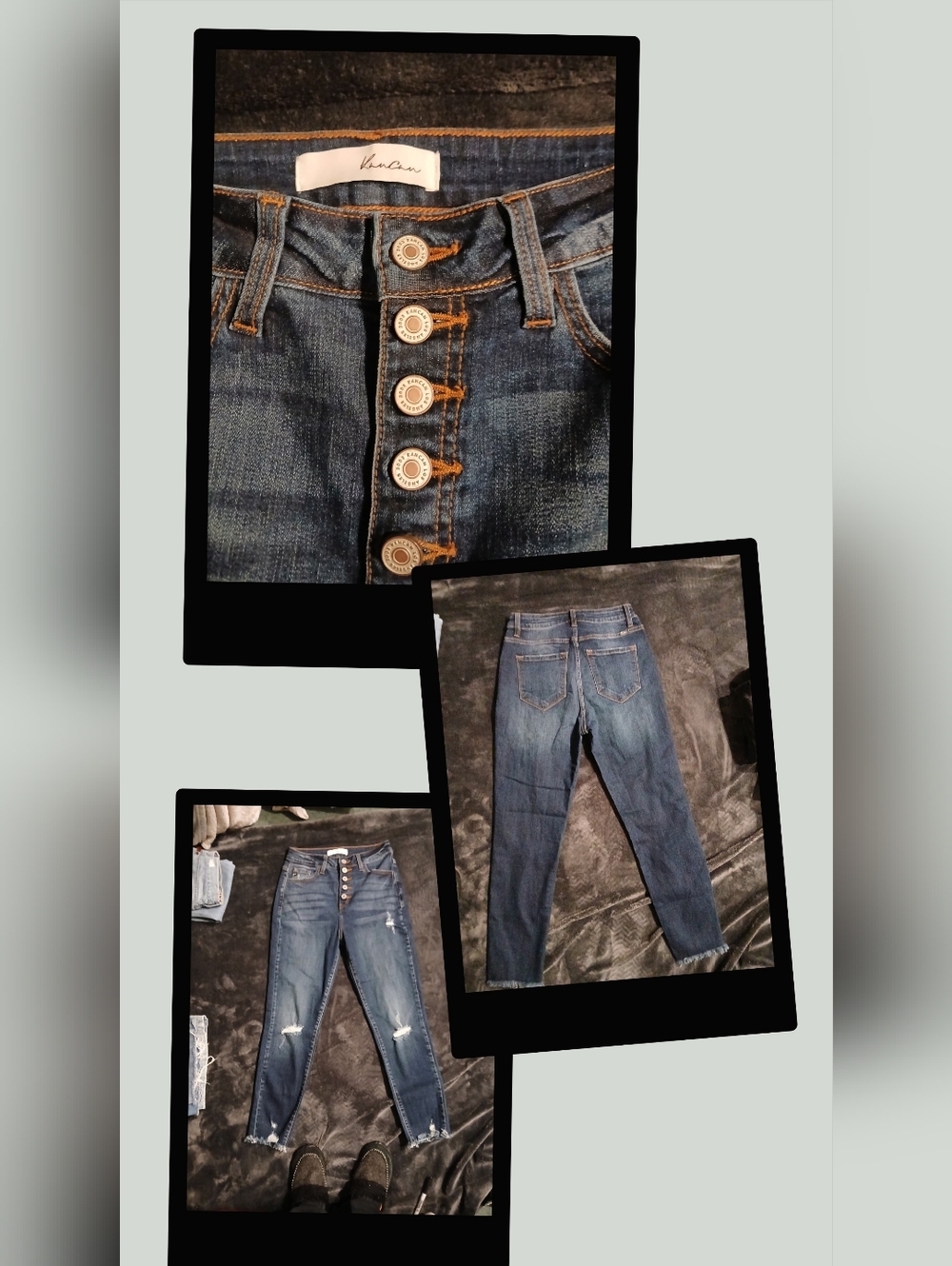 KanCan High-Rise Distressed Skinny Jeans - Dark Blue Wash